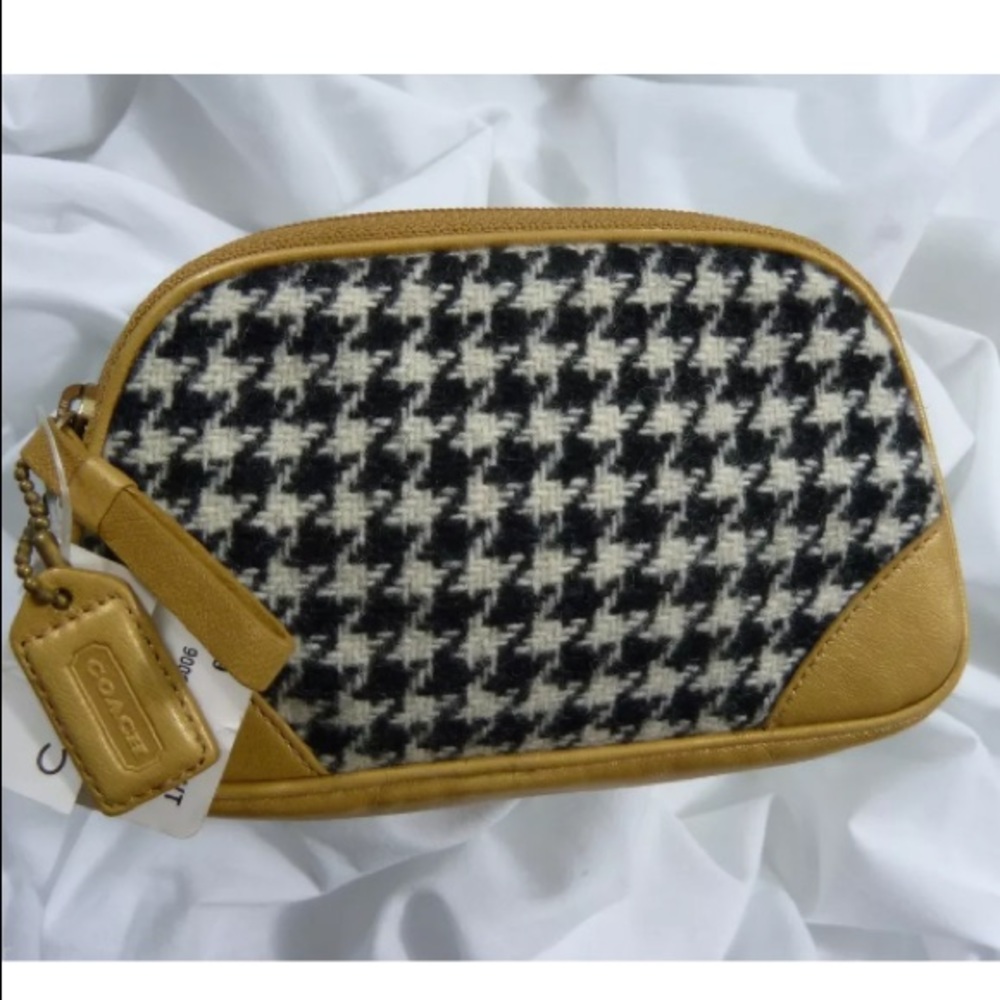 Coach Houndstooth Pouch/Cosmetic Bag #8399